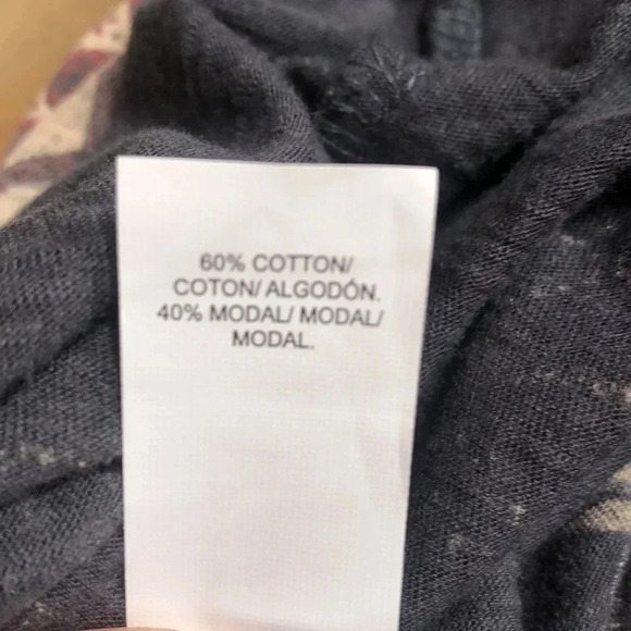 Lucky Brand gray blue red muted Aztec print front tie top 1X New with Tags - Picture 8 of 9